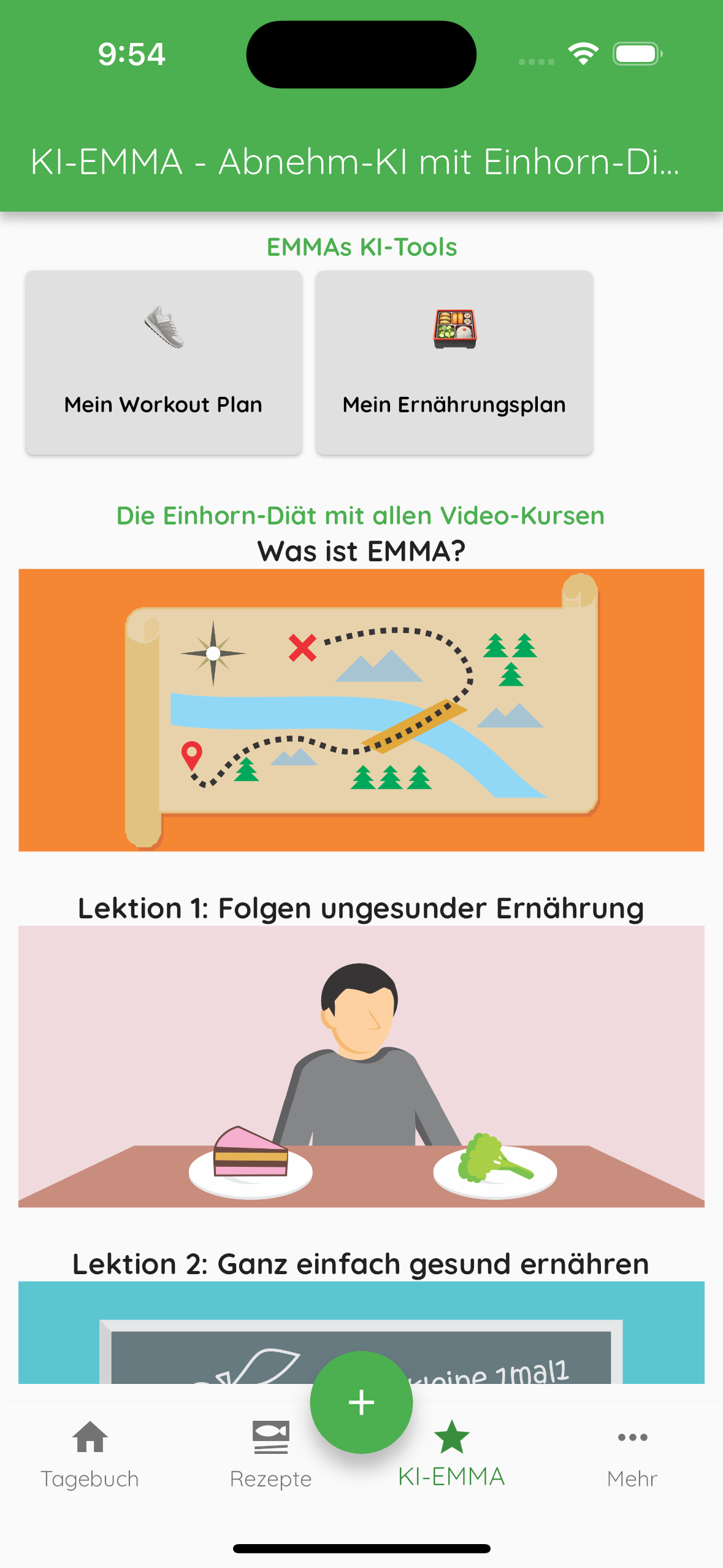 EMMA-Mitgliederbereich in der Foodplaner-App